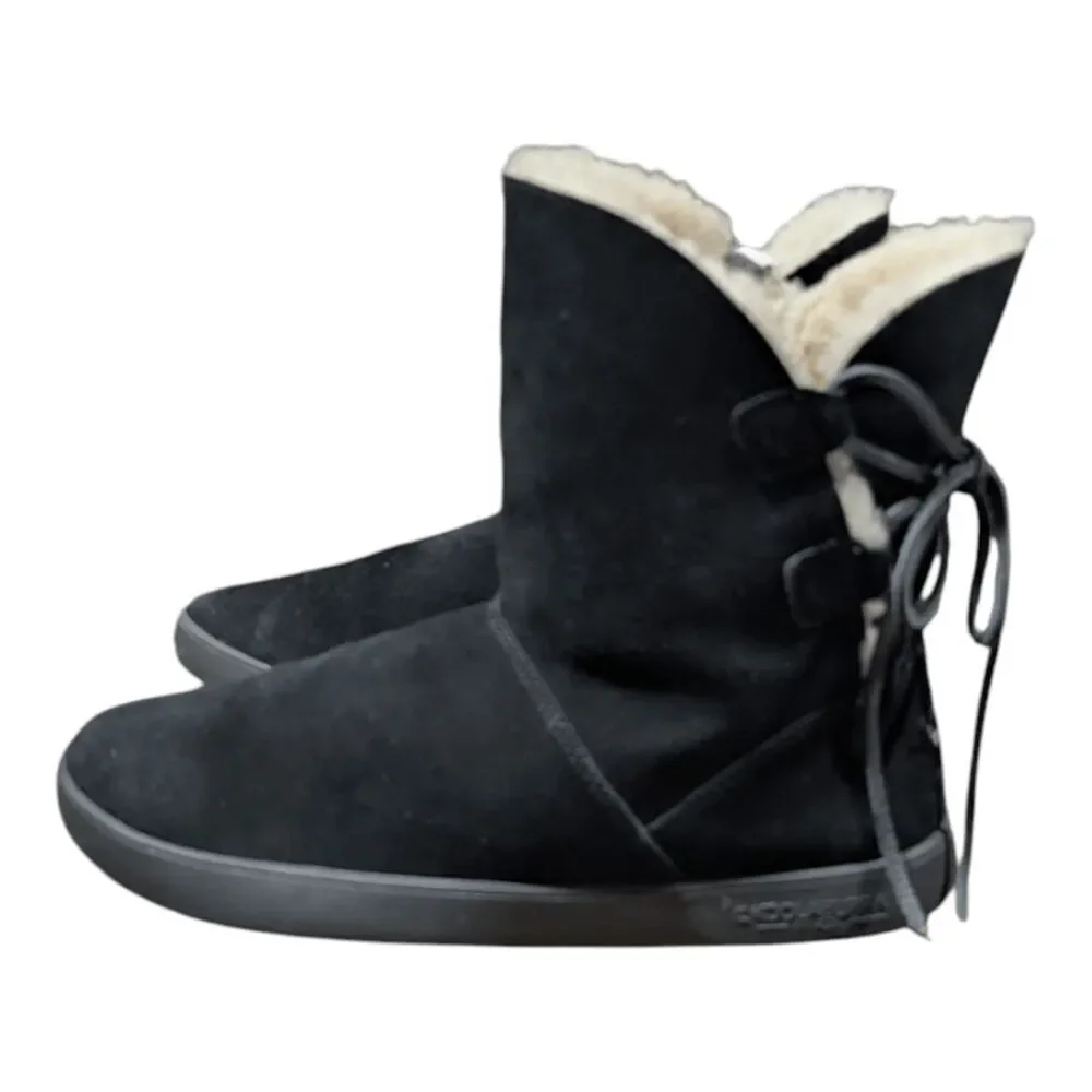 KOOLABURRA Shazi Short Black Suede Winter Boot Size 9